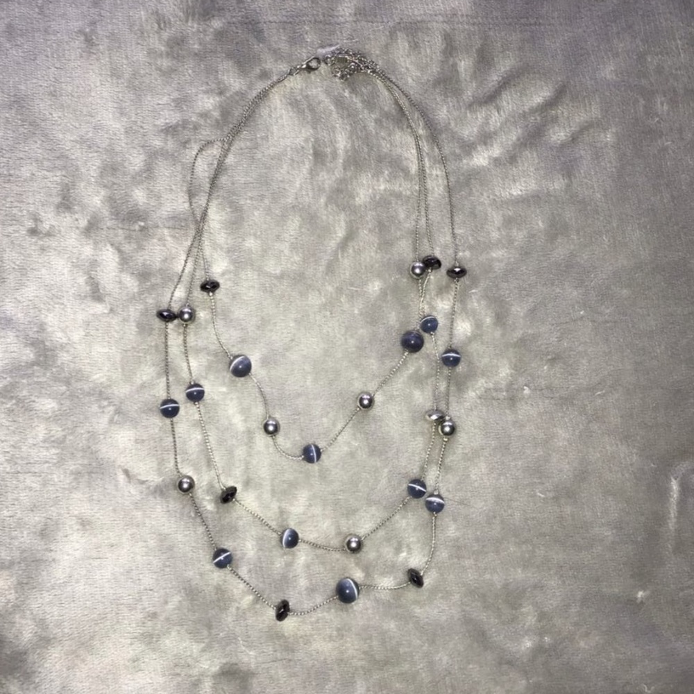 Silver beaded necklace